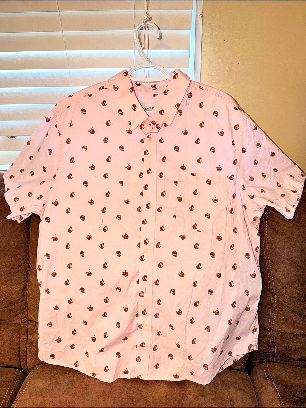 Goodfellow & Co Short-Sleeve Coconut Drink Print Button-Down Shirt Coconut Drink
